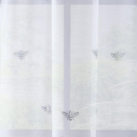 Bee Metallic Voile Panel White 55" x 48" by Enhanced Living