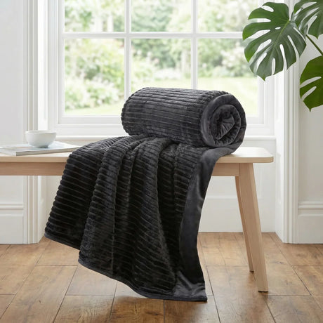 Ribbed Mink Blanket Throw 7