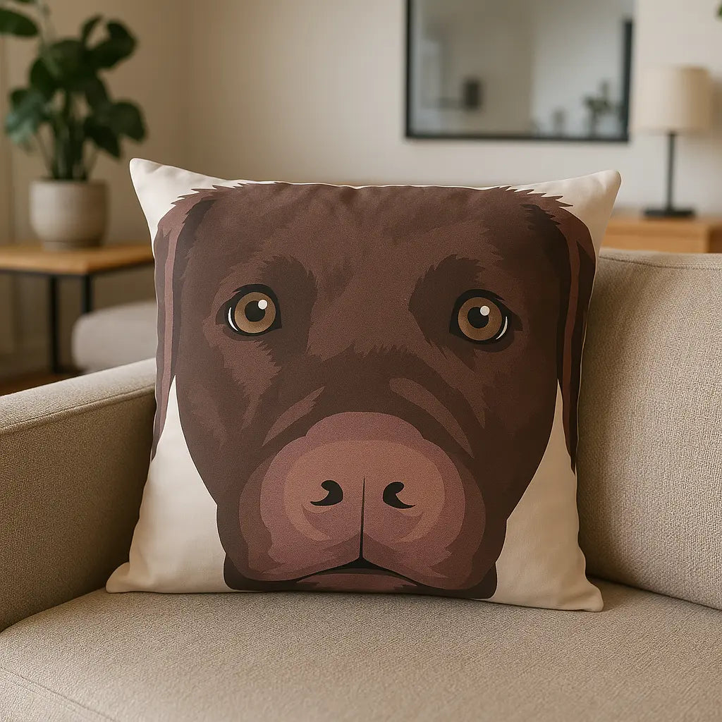 Animal and Inspirational Chocolate Labrador Velvet Cushion Cover 45cm x 45cm