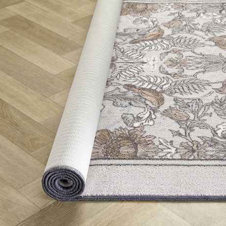 Dreams & Drapes Finch & Flower Navy Floral Washable Rug 120cm x 180cm 3