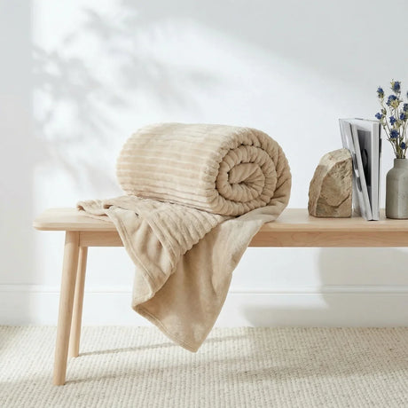 Ribbed Mink Blanket Throw 10