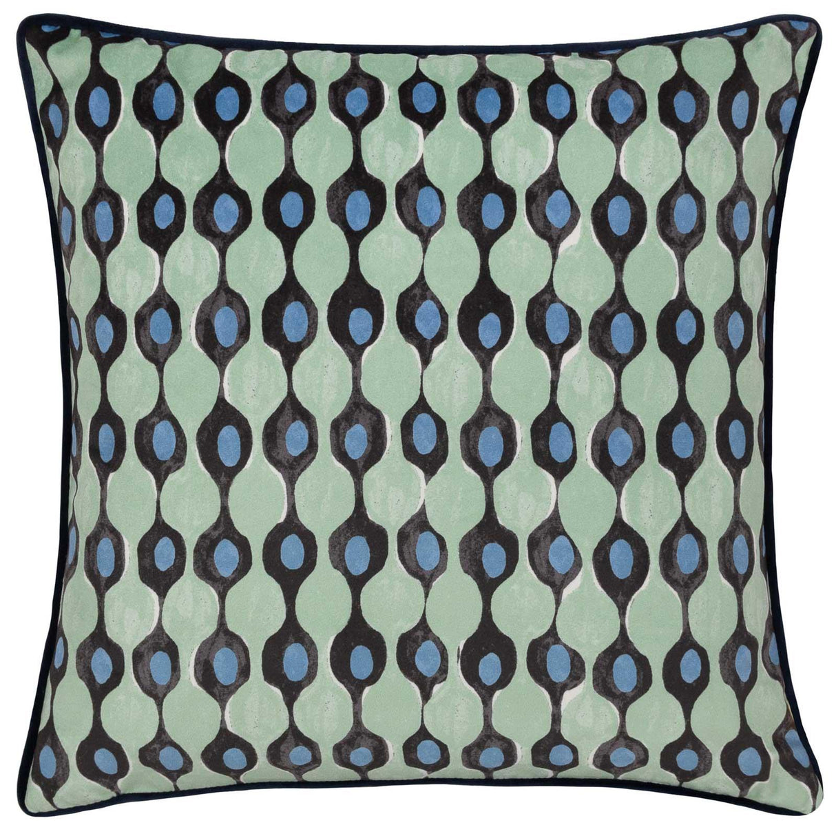 Alentejo Piped Velvet Cushion Cover 17" x 17" (43cm x 43cm) by furn.