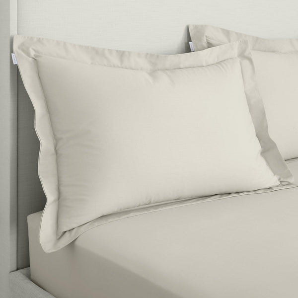 200TC Cotton Percale Oxford Pillowcases Natural