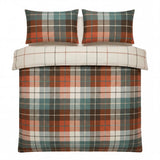 Lomond Check Flannelette Duvet Cover Set - Terracotta