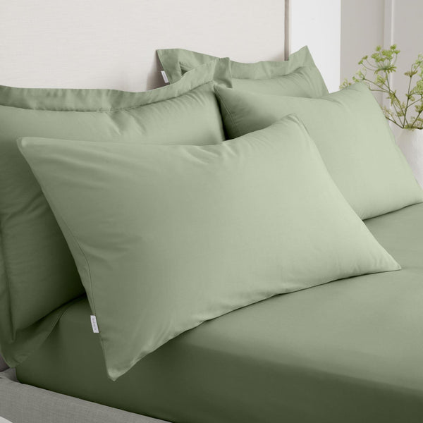 200TC Cotton Percale Pillowcases Sage