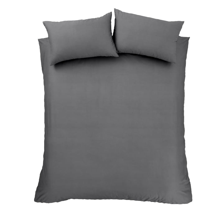 180 Thread Count Egyptian Cotton Charcoal Duvet Cover Set - Ideal