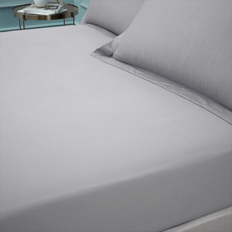 Bianca 180 Thread Count Egyptian Cotton Fitted Sheet Silver Grey