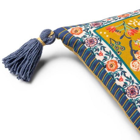 Rosa Floral Tasselled Cushion Cover 12" x 20" by Wylder