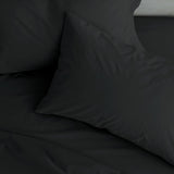 Catherine Lansfield Easy Iron Percale 35cm Deep Black Fitted Sheet - Easy Iron Percale Black