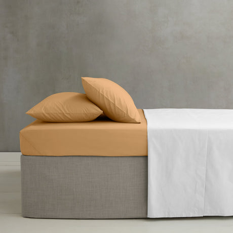 Catherine Lansfield Easy Iron Percale 35cm Deep Natural Fitted Sheet