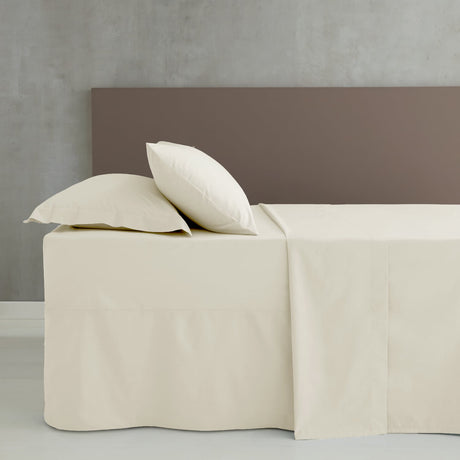 Catherine Lansfield Easy Iron Percale 35cm Deep Cream Fitted Sheet