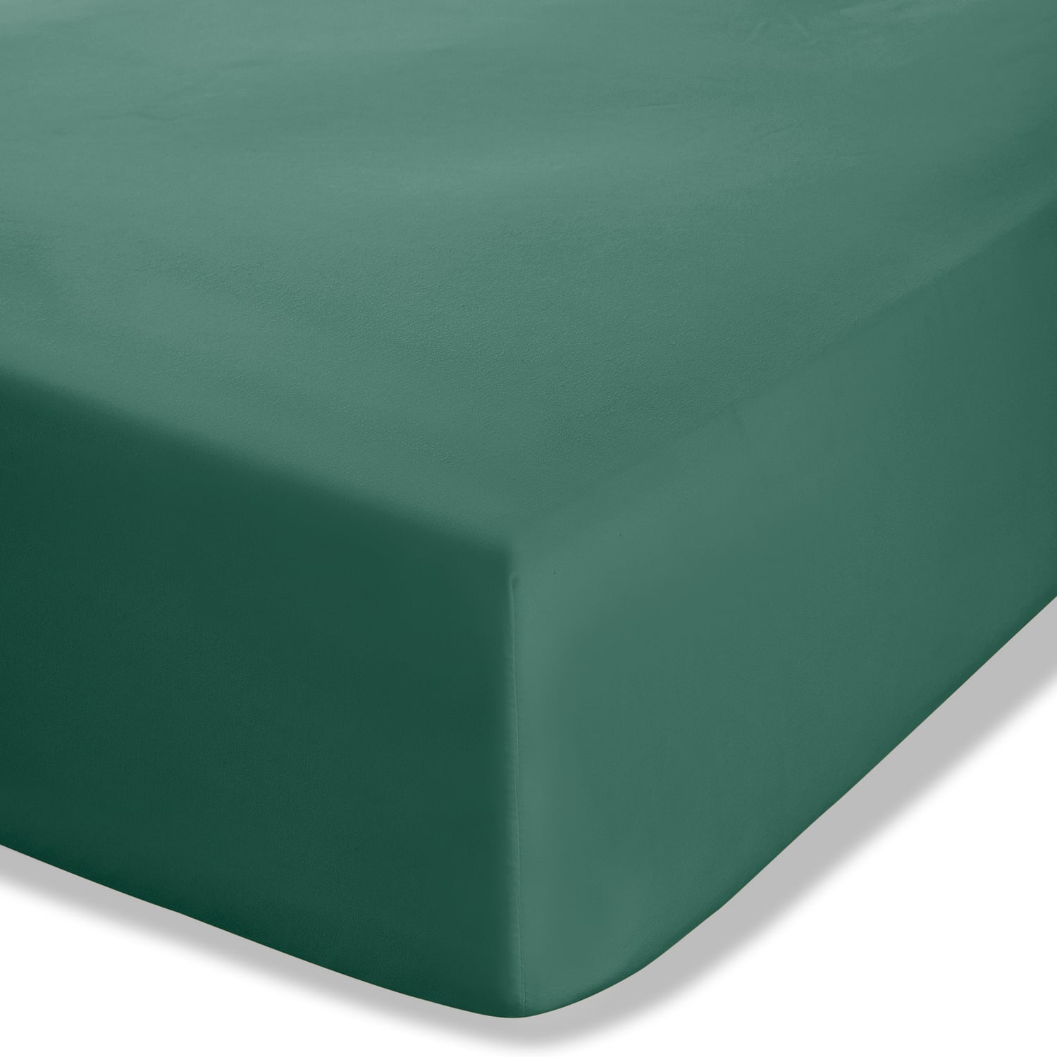 Catherine Lansfield Easy Iron 172 Thread Count Dark Green Fitted Sheet - Easy Iron Percale Dark Green Fitted Sheet