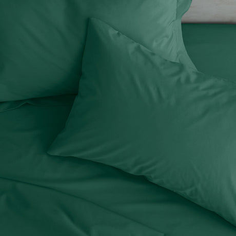 Catherine Lansfield Easy Iron Percale Pillowcases - Easy Iron Percale Dark Green
