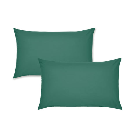 Catherine Lansfield Easy Iron Percale Pillowcases - Easy Iron Percale Dark Green Pillowcases