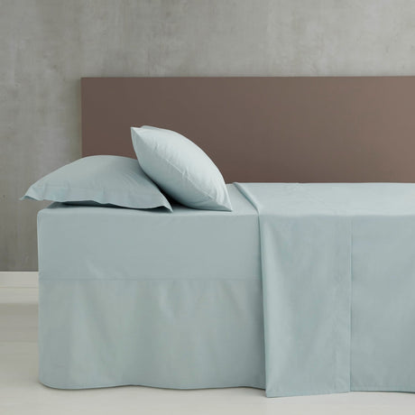 Catherine Lansfield Easy Iron Percale 25cm Deep Duck Egg Fitted Sheet - Easy Iron Percale Duckegg