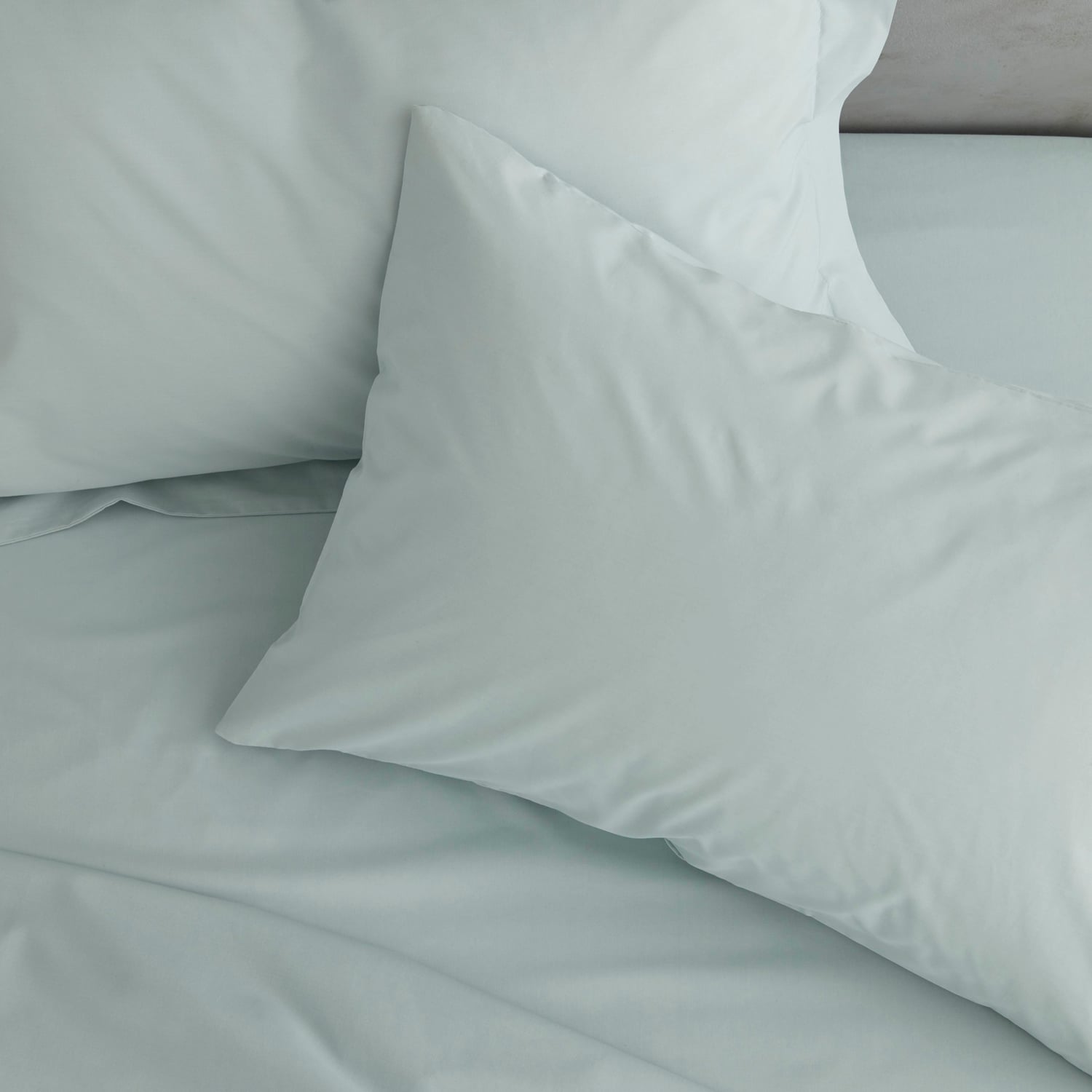 Catherine Lansfield Easy Iron Percale 35cm Deep Duck Egg Fitted Sheet - Easy Iron Percale Duckegg