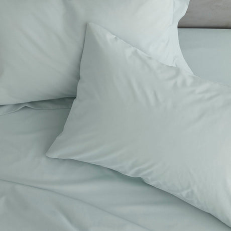 Catherine Lansfield Easy Iron Percale 35cm Deep Duck Egg Fitted Sheet - Easy Iron Percale Duckegg