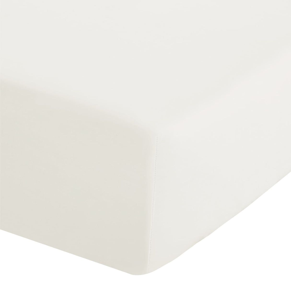 Catherine Lansfield Easy Iron Percale 35cm Deep Cream Fitted Sheet - Easy Iron Percale Fitted Sheet Cream