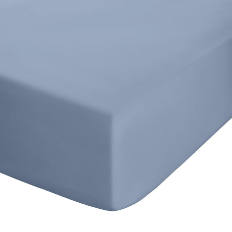 Catherine Lansfield Easy Iron Percale 35cm Deep Blue Fitted Sheet - Easy Iron Percale Fitted Sheet Lansfield Blue