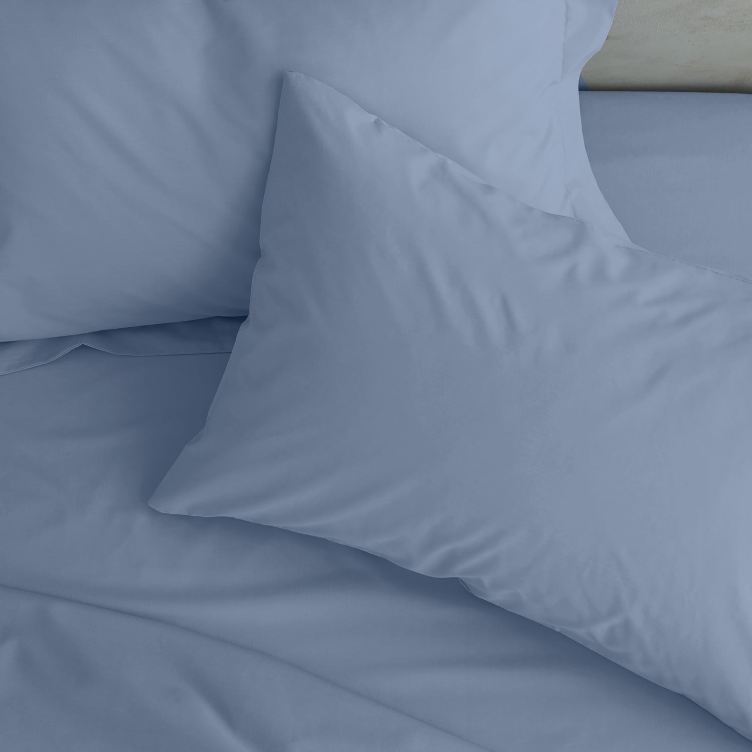 Catherine Lansfield Easy Iron Percale 35cm Deep Blue Fitted Sheet - Easy Iron Percale Lansfield Blue