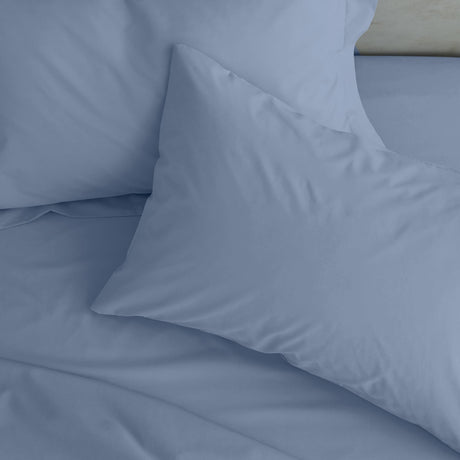 Catherine Lansfield Easy Iron Percale 35cm Deep Blue Fitted Sheet - Easy Iron Percale Lansfield Blue