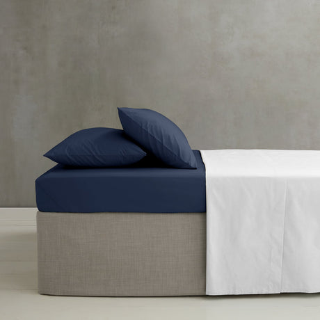 Catherine Lansfield Easy Iron Percale 35cm Deep Navy Fitted Sheet