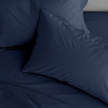 Catherine Lansfield Easy Iron Percale 35cm Deep Navy Fitted Sheet - Easy Iron Percale Navy