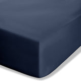 Catherine Lansfield Easy Iron Percale 35cm Deep Navy Fitted Sheet - Easy Iron Percale Navy Standard Fitted Sheet