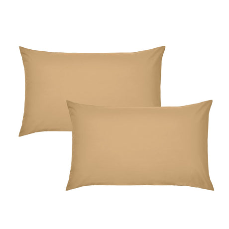Catherine Lansfield Easy Iron Percale Pillowcases - Easy Iron Percale Pc Pair Caramel
