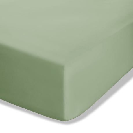 Catherine Lansfield Easy Iron Percale 25cm Deep Sage Fitted Sheet - Easy Iron Percale Sage Green Fitted Sheet