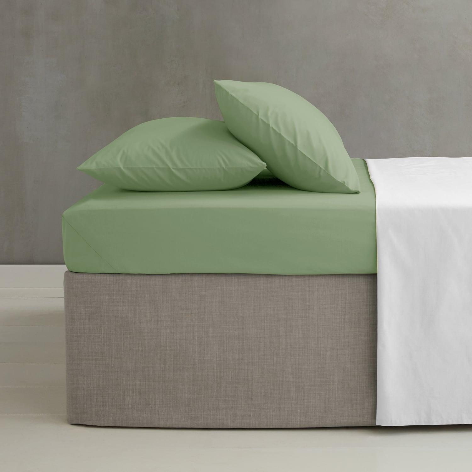Catherine Lansfield Easy Iron Percale 35cm Deep Sage Fitted Sheet
