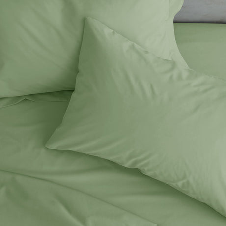 Catherine Lansfield Easy Iron Percale 35cm Deep Sage Fitted Sheet - Easy Iron Percale Sage Green