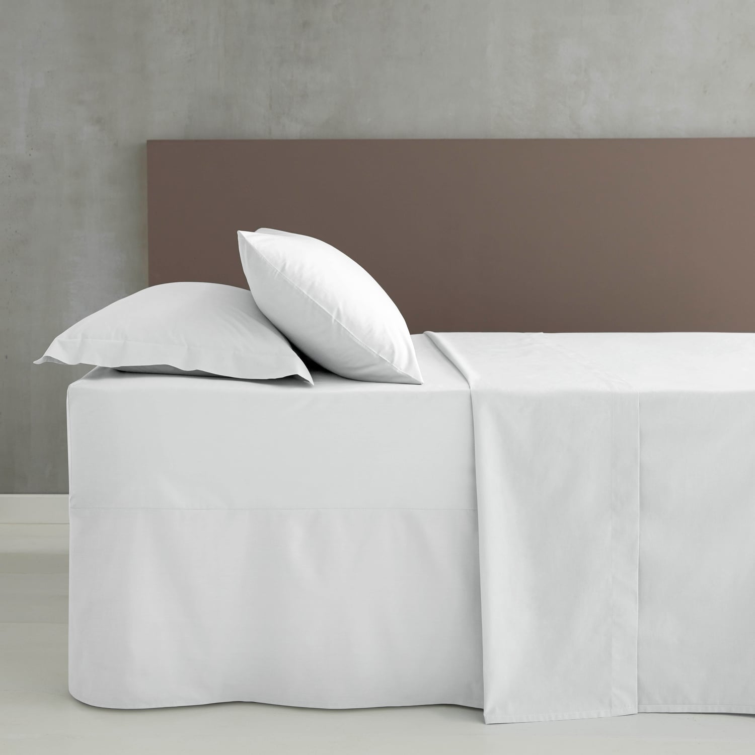 Catherine Lansfield Easy Iron Percale Valance Sheet - Easy Iron Percale White