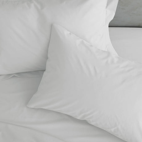 Catherine Lansfield Easy Iron Percale 35cm Deep White Fitted Sheet - Easy Iron Percale White
