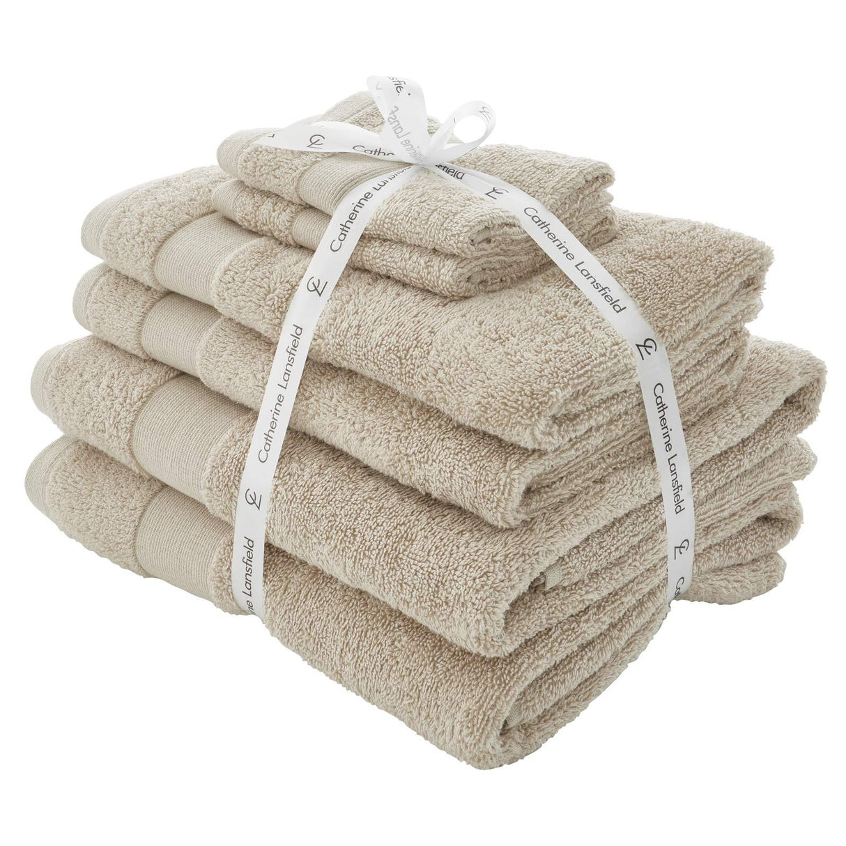 Catherine Lansfield Anti-Bacterial 500gsm 6 Piece Towel Bale - Natural