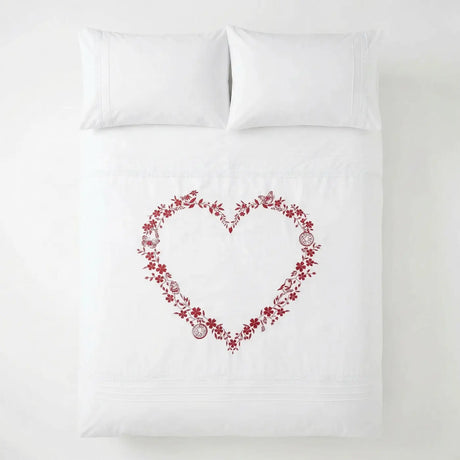 Heart Duvet Cover Set - White image 4