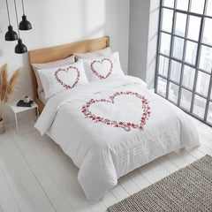 Heart White Duvet Cover Bedding Set