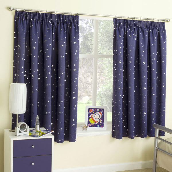 Moonlight Thermal Blockout Tape Top Curtains Navy