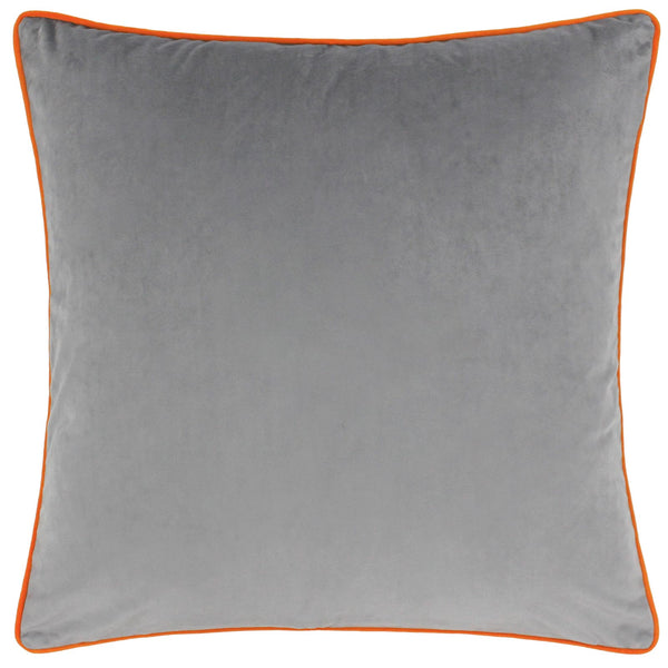 Meridian Velvet Cushion Cover Grey + Clementine