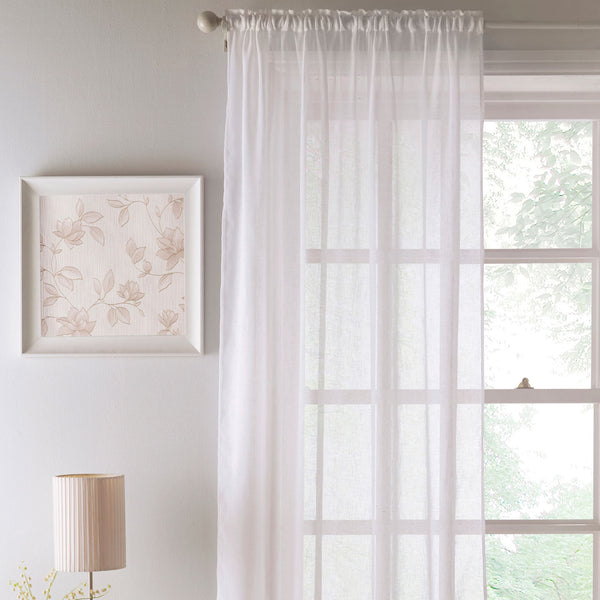 Eden Recycled Voile Curtain Panel White
