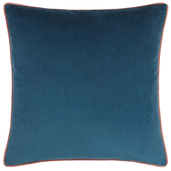 Meridian Velvet Cushion Cover Petrol + Blush