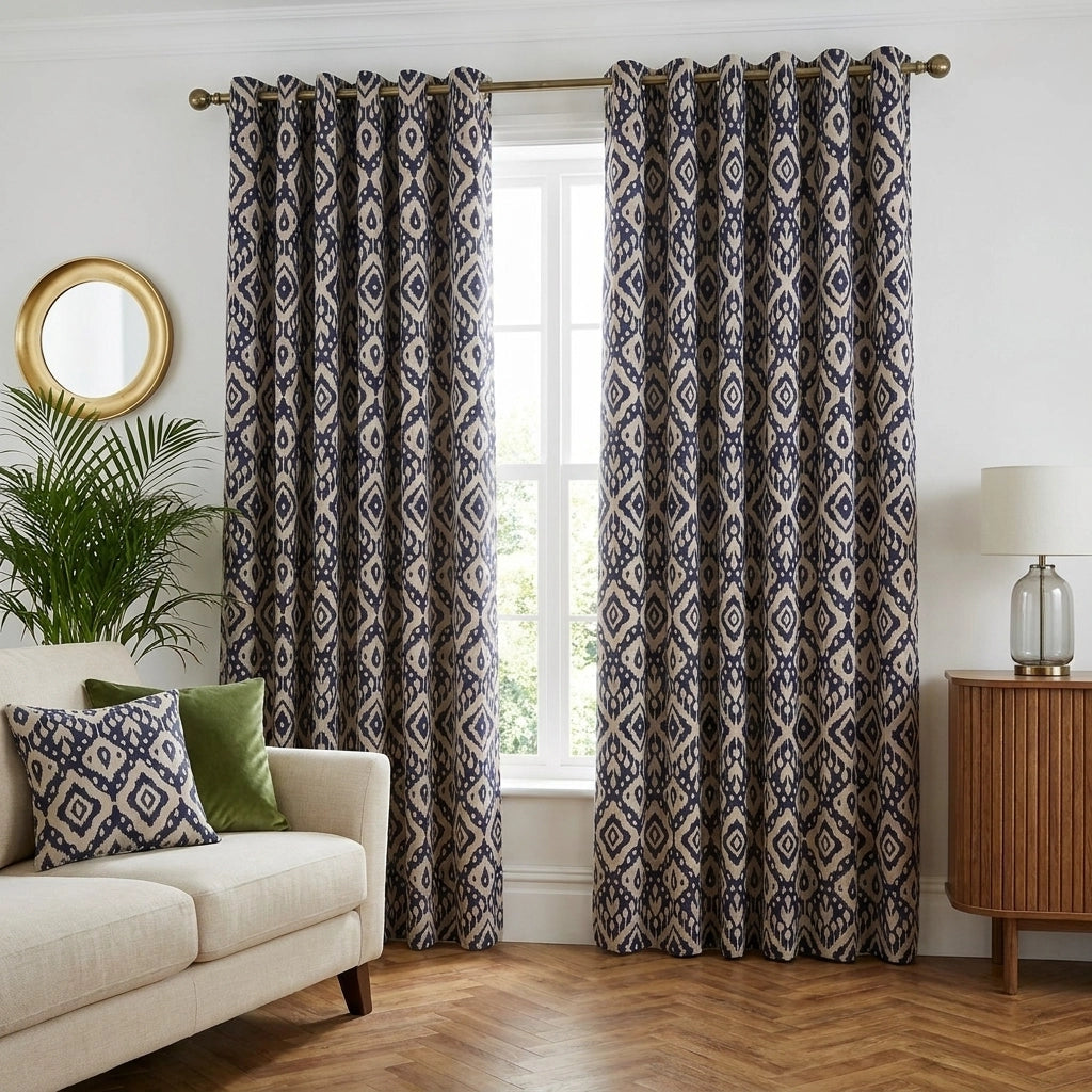 Marrakech Geometric Eyelet Curtains