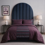 New York Faux Silk Duvet Cover Set - Aubergine