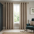 Austin Lined Blackout Eyelet Curtains - Natural