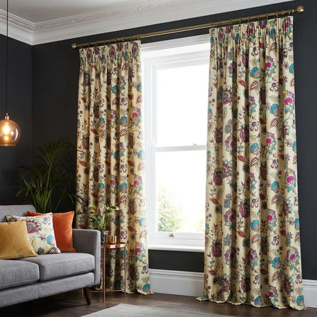 Marinelli Floral Pencil Pleat Curtains 1