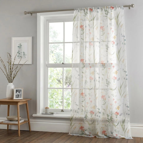 Spring Glade Floral Voile Curtain Panel 1