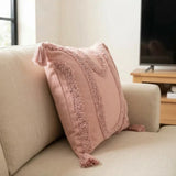 Cabana Tufted 100% Cotton Blush Cushion Cover 43cm x 43cm