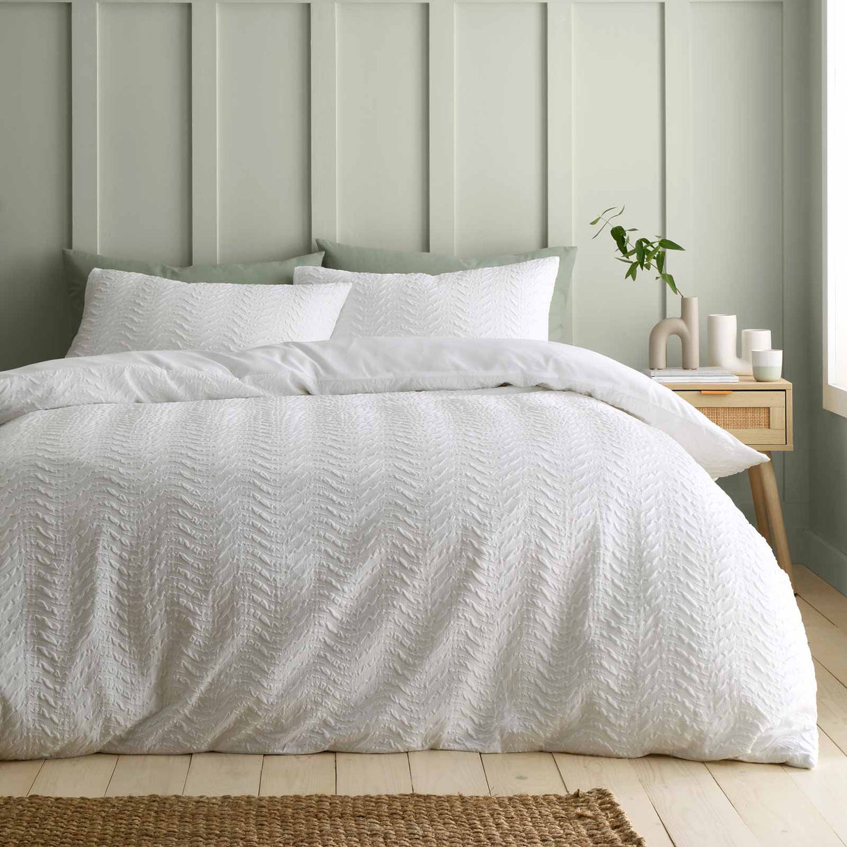 Catherine Lansfield Heatset Wave Duvet Cover Set - Mint image 3