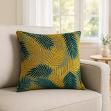 Palm Grove Cushion Cover 20" x 20" - Gold / Teal