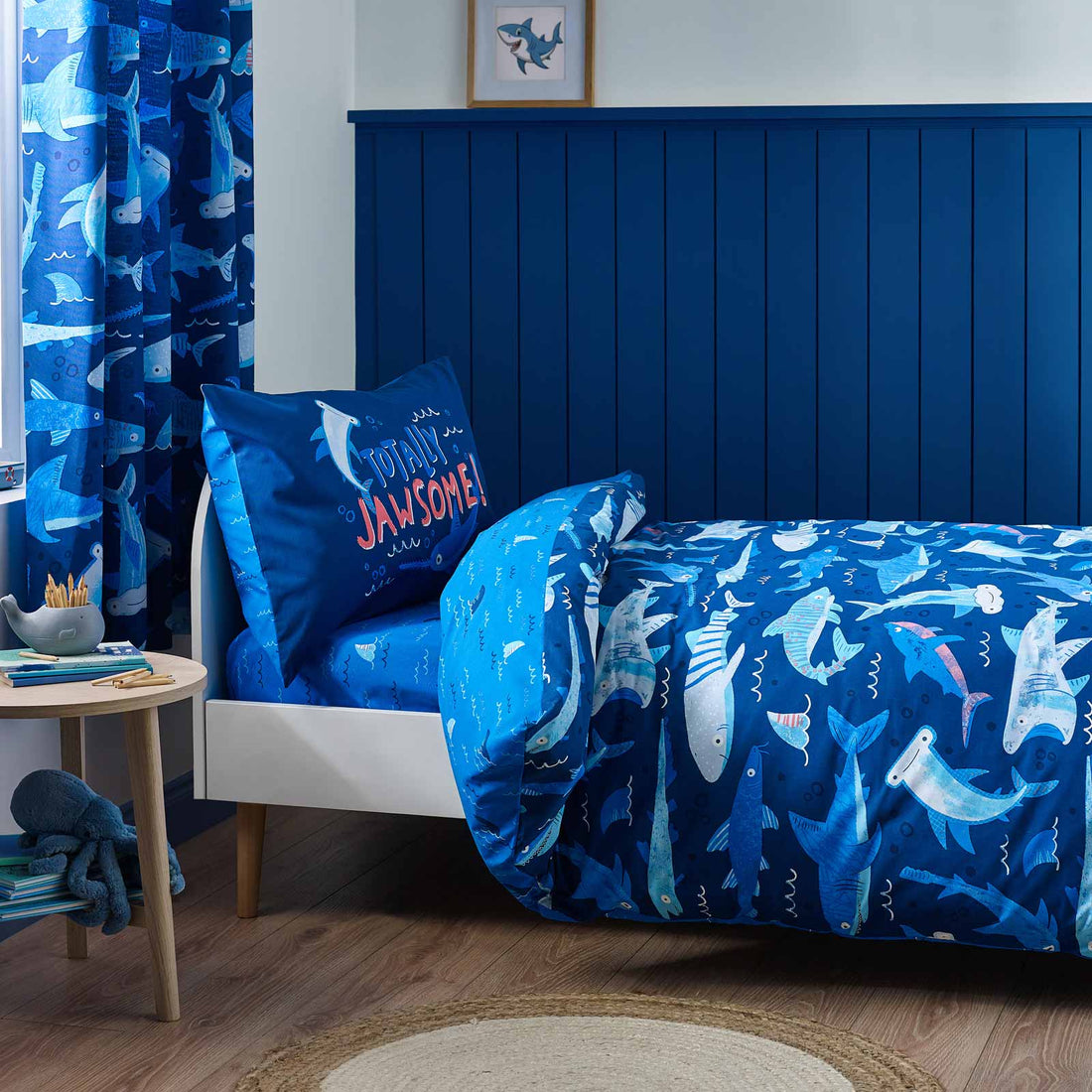 Catherine Lansfield Jawsome Shark Kids Bedding Duvet Cover Set